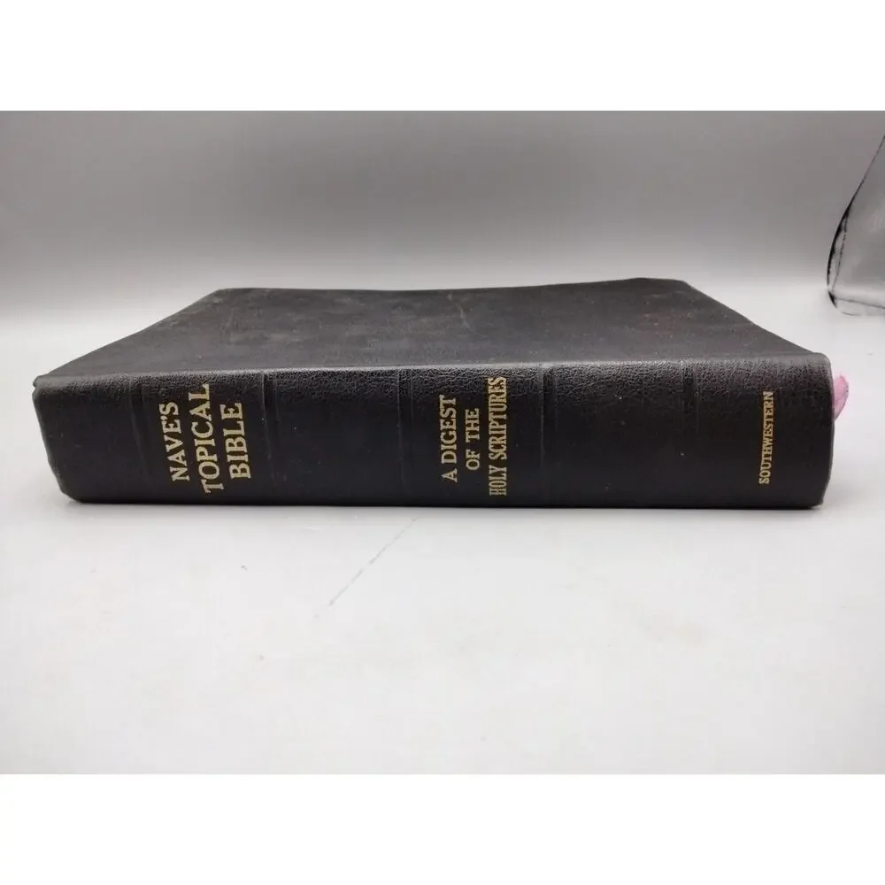 Nave's Topical Bible Digest Black Leather Bound Thumb Indexed 1962 Southwestern